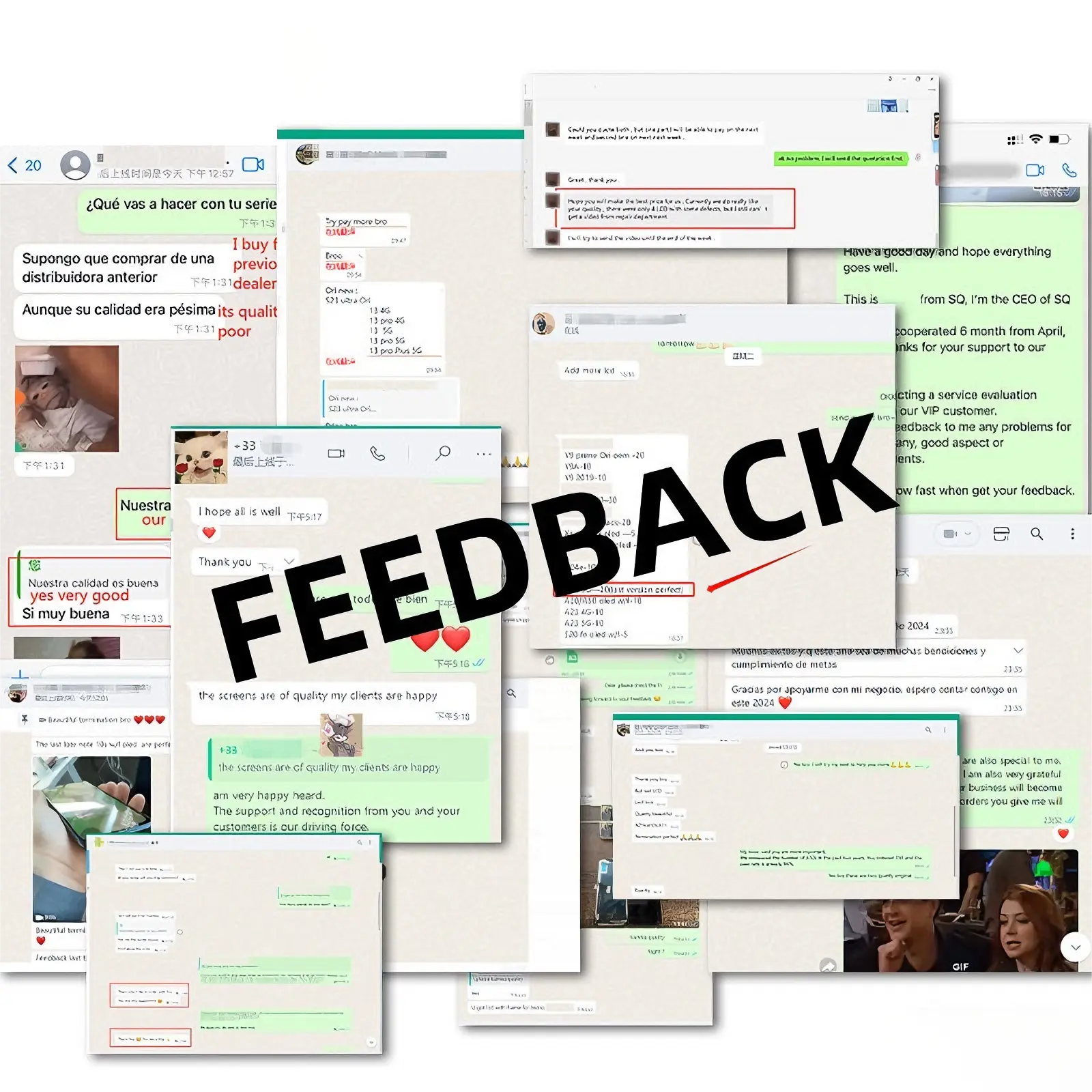 Client reviews and testimonials for mobile parts store